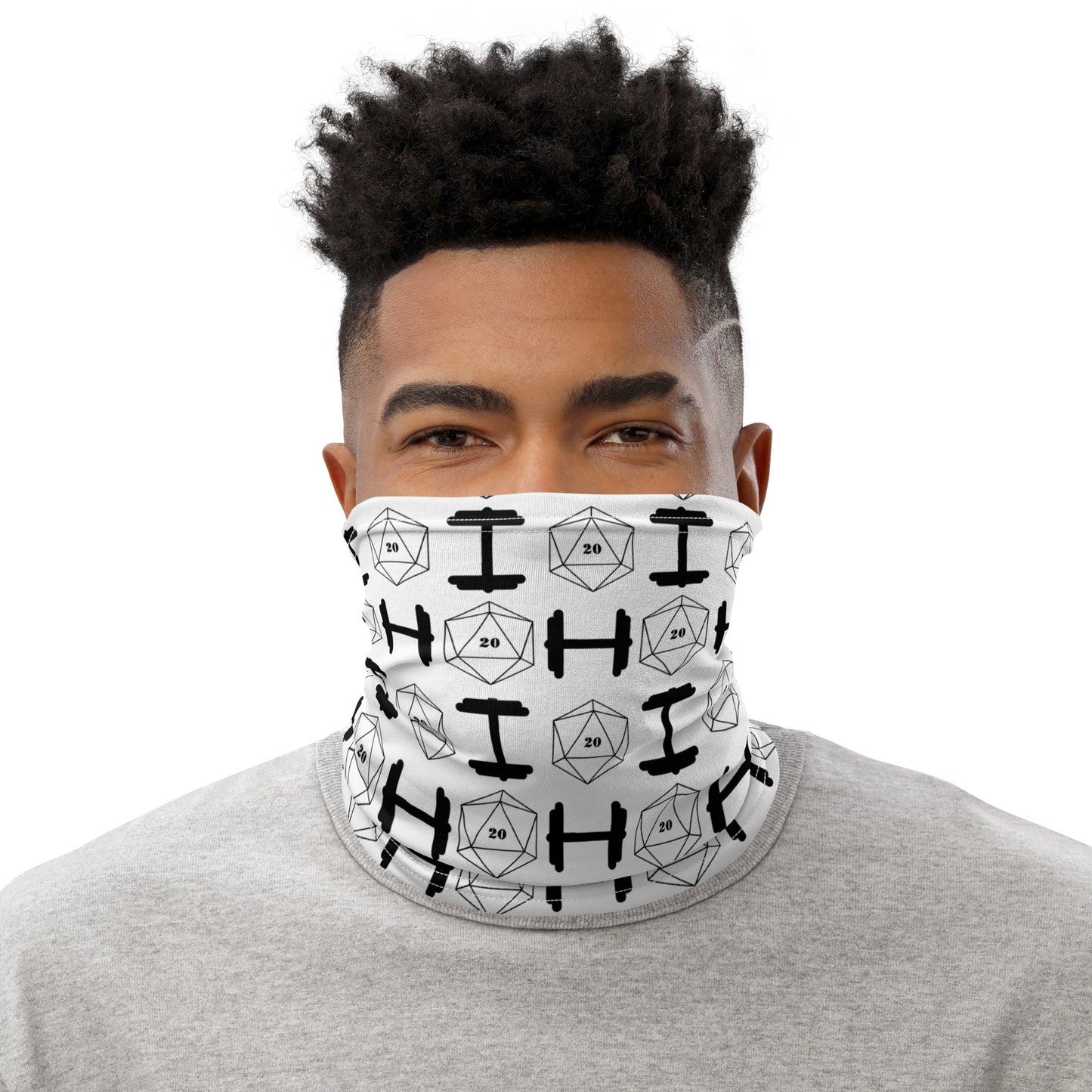 Critical Hit Fitness D20 & Dumbbell Pattern Neck Gaiter