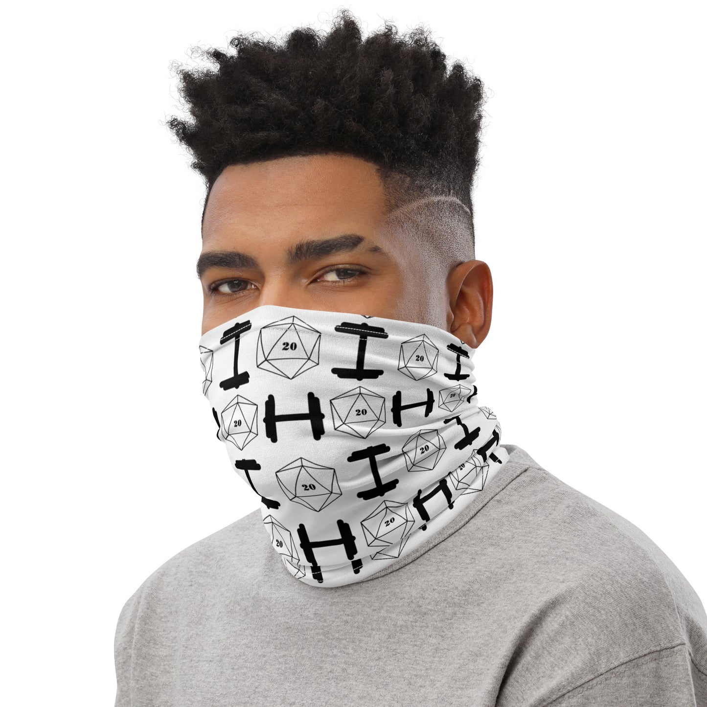 Critical Hit Fitness D20 & Dumbbell Pattern Neck Gaiter
