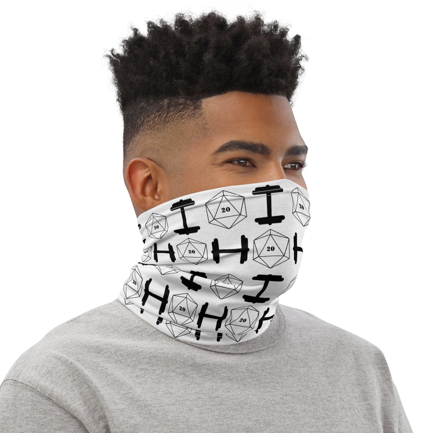 Critical Hit Fitness D20 & Dumbbell Pattern Neck Gaiter