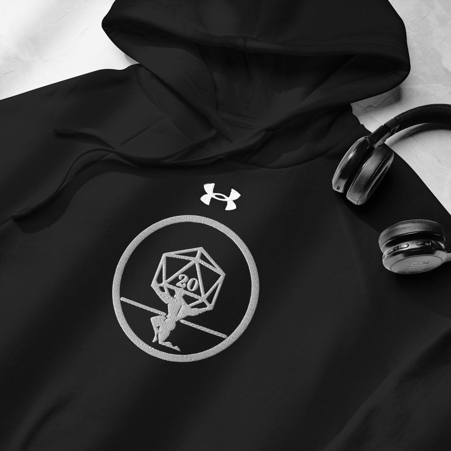 Critical Hit Fitness White Logo Under Armour® hoodie