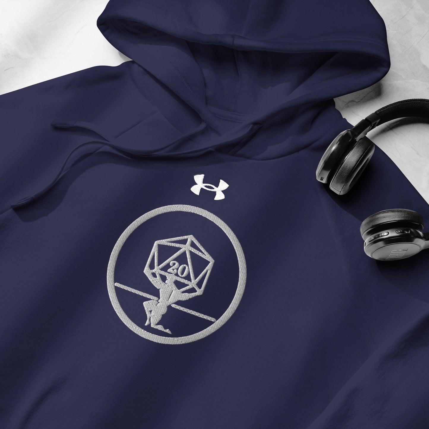 Critical Hit Fitness White Logo Under Armour® hoodie