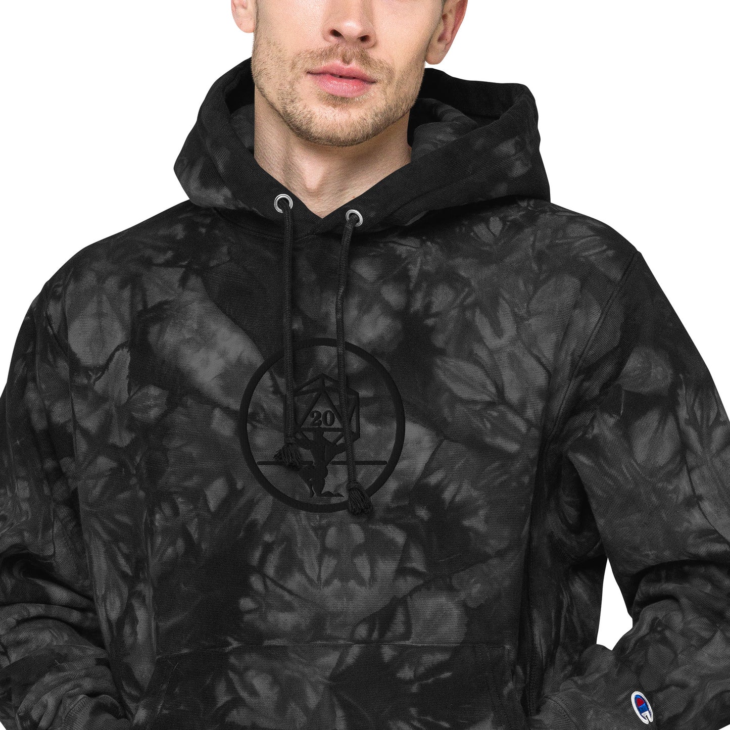 Critical Hit Fitness Black Emblem Unisex Champion tie-dye hoodie