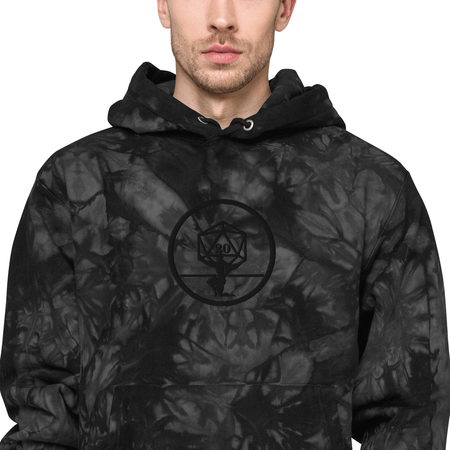 Critical Hit Fitness Black Emblem Unisex Champion tie-dye hoodie