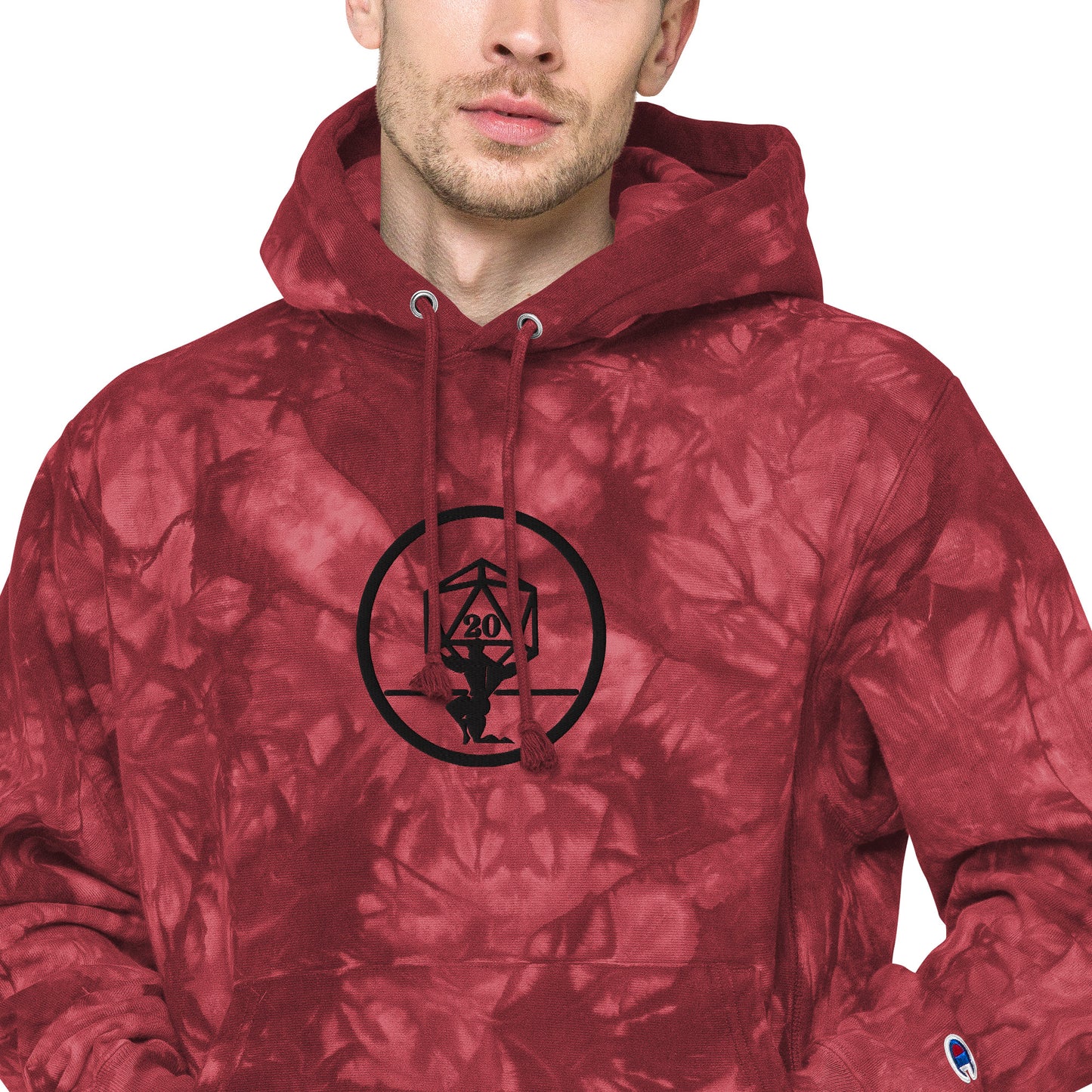 Critical Hit Fitness Black Emblem Unisex Champion tie-dye hoodie