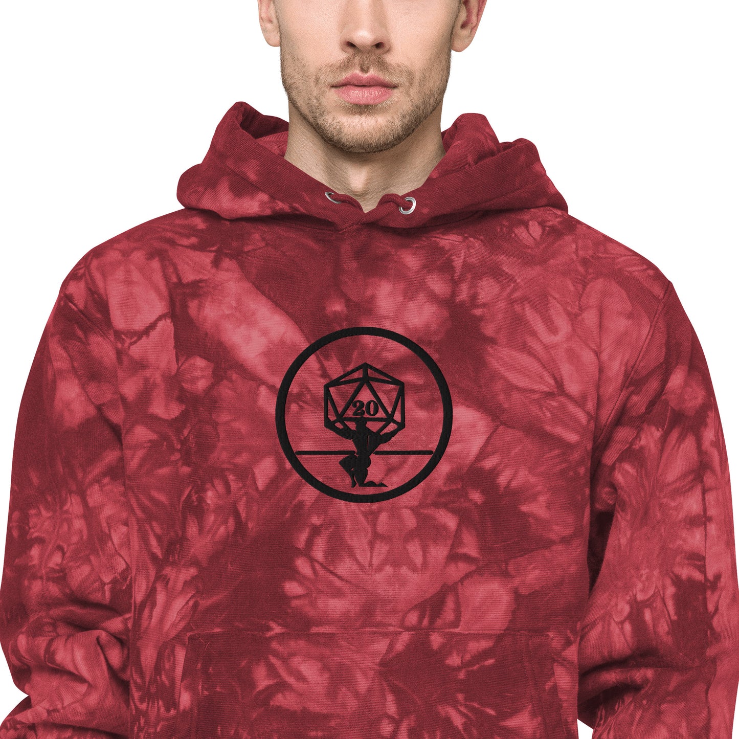 Critical Hit Fitness Black Emblem Unisex Champion tie-dye hoodie