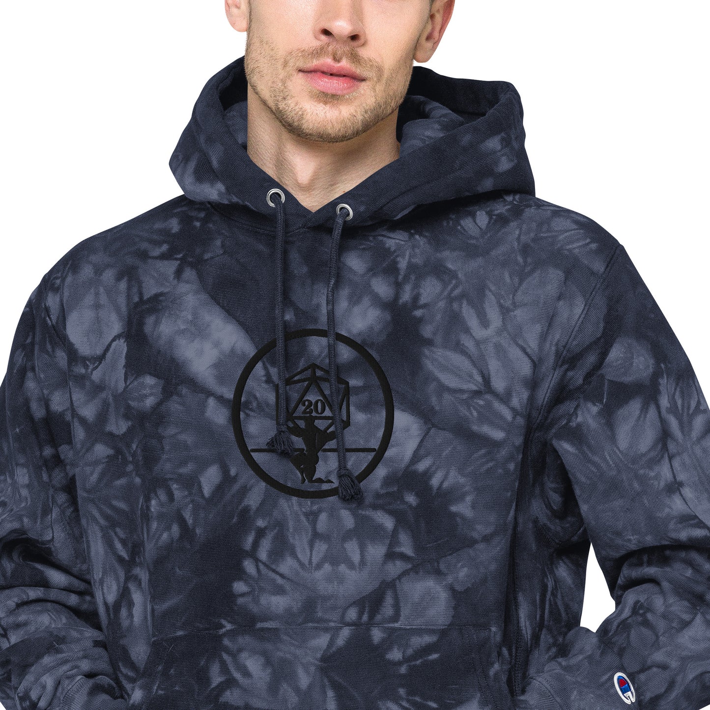 Critical Hit Fitness Black Emblem Unisex Champion tie-dye hoodie