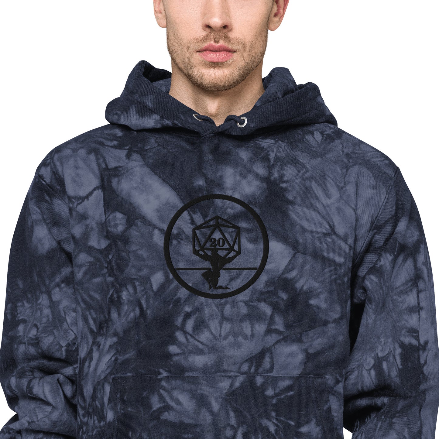 Critical Hit Fitness Black Emblem Unisex Champion tie-dye hoodie