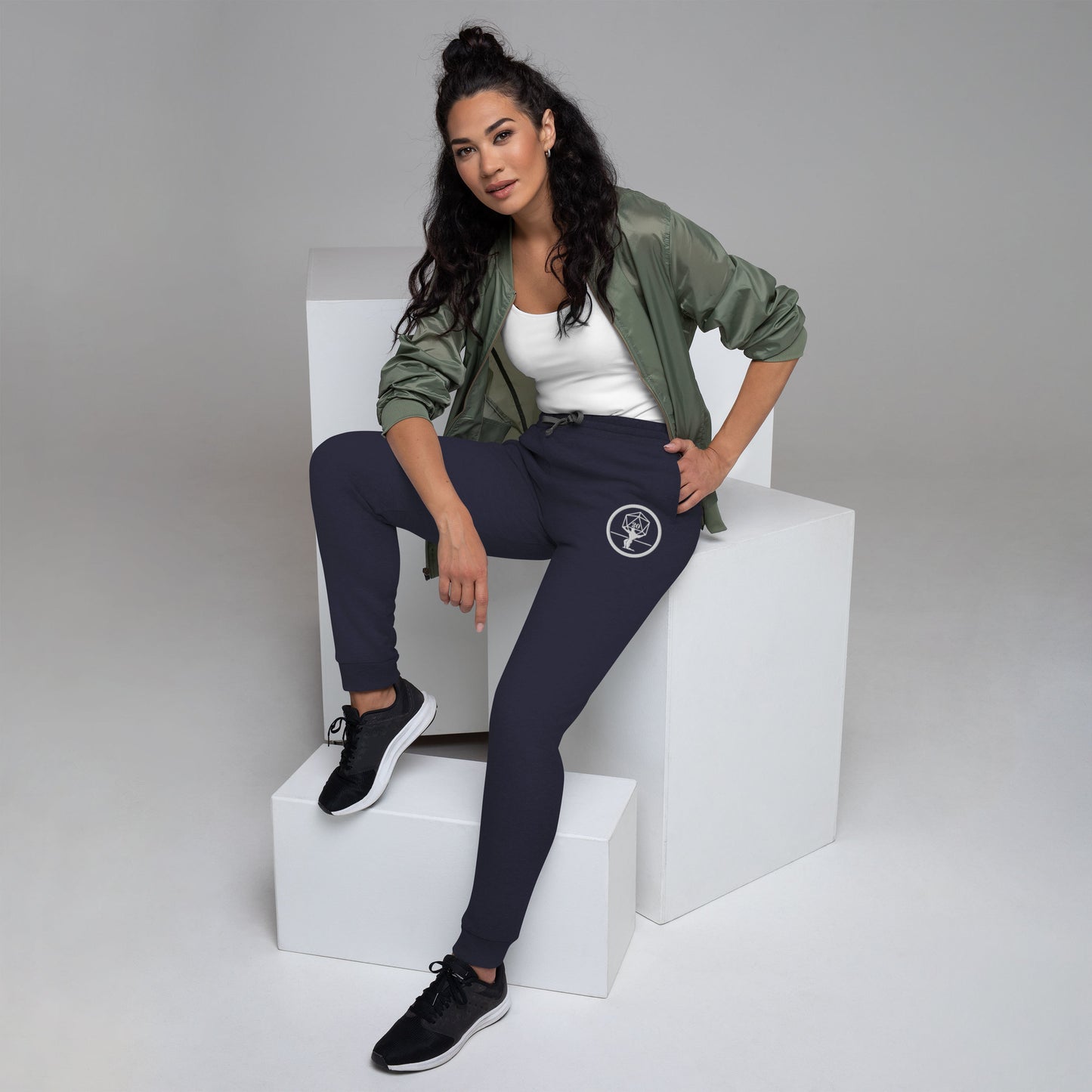 Critical Hit Fitness White Emblem Joggers