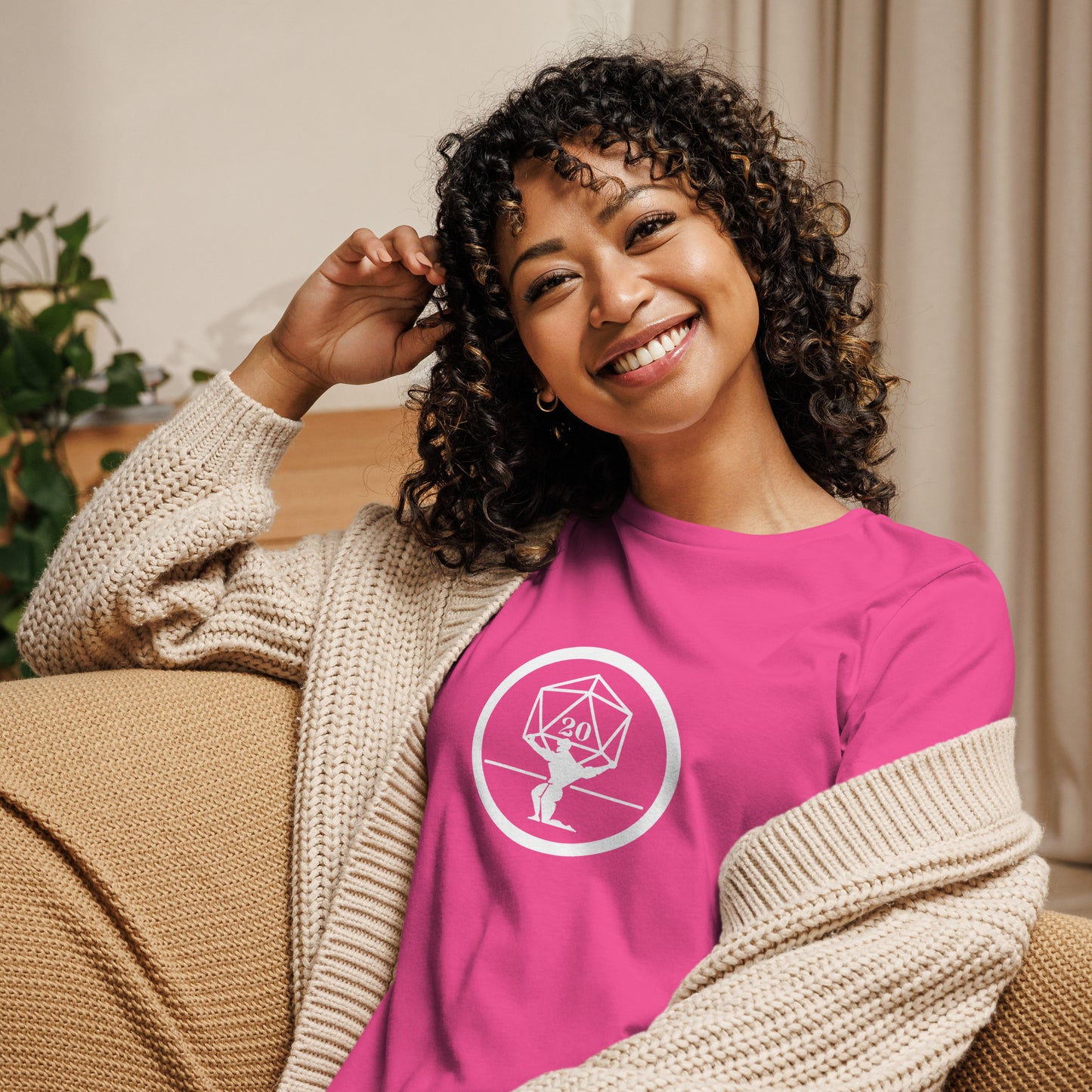 Critical Hit Fitness White Logo Women's Relaxed T-Shirt