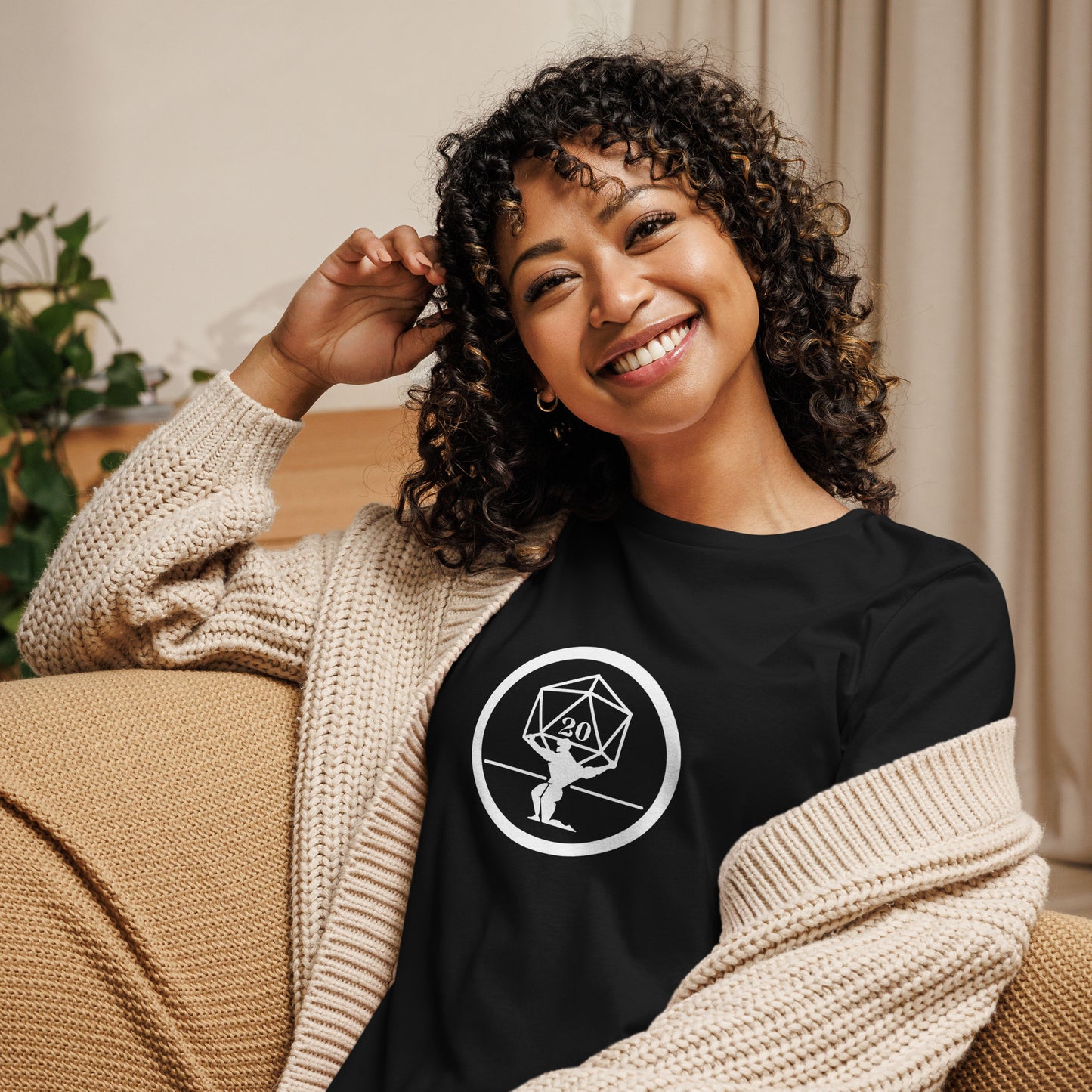 Critical Hit Fitness White Logo Women's Relaxed T-Shirt