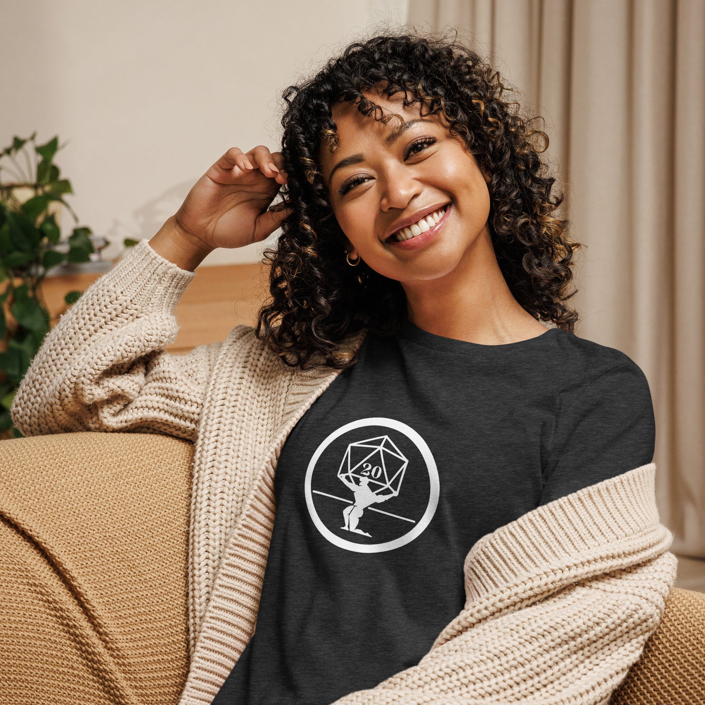 Critical Hit Fitness White Logo Women's Relaxed T-Shirt