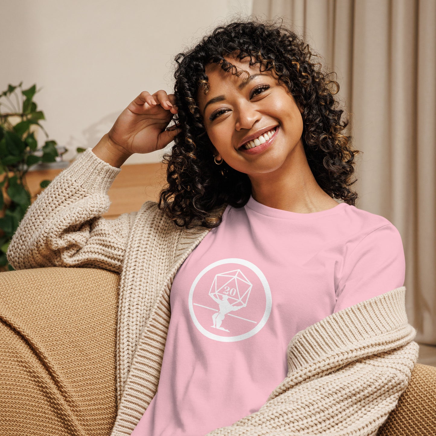 Critical Hit Fitness White Logo Women's Relaxed T-Shirt