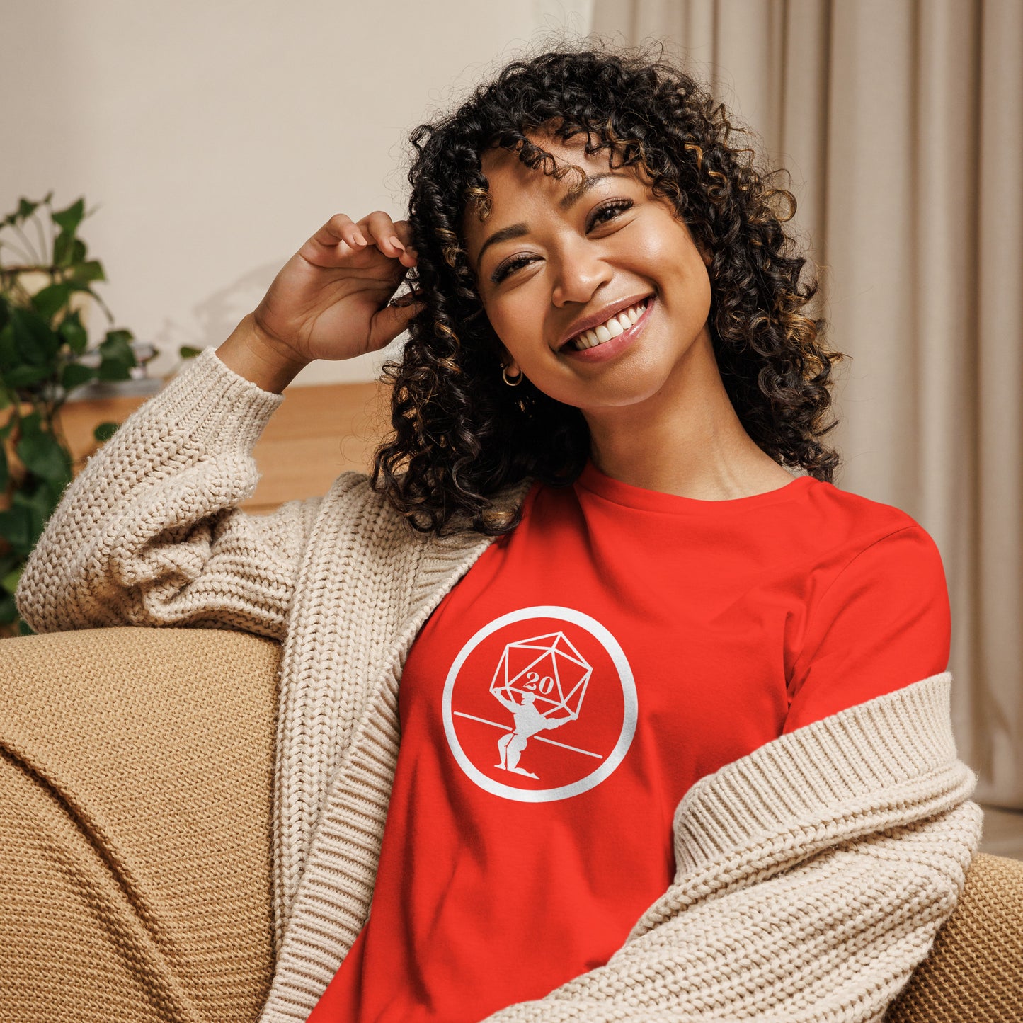 Critical Hit Fitness White Logo Women's Relaxed T-Shirt